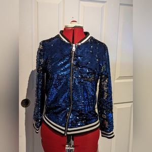 Blue/Silver Reversible Jojo Siwa Sequin Jacket
